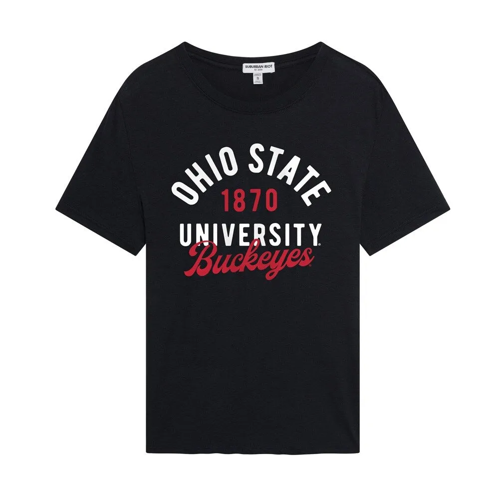 The Ohio State University Classic Script Loose Women's Tri-Blend Short Sleeve T-Shirt sold by Zulily product image thumbnail 3