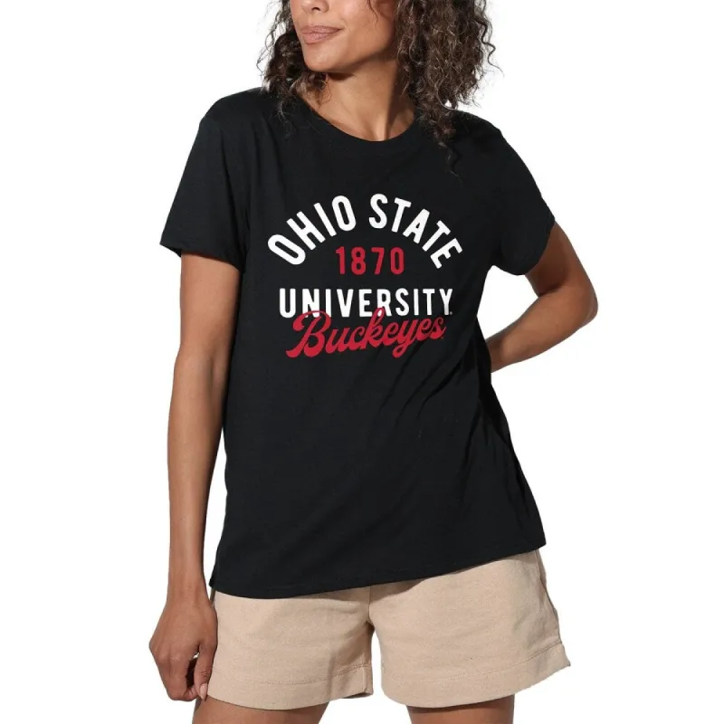 The Ohio State University Classic Script Loose Women's Tri-Blend Short Sleeve T-Shirt sold by Zulily