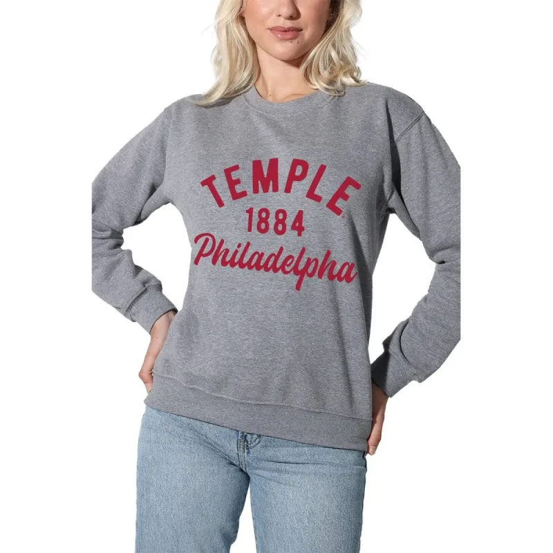 Temple University Classic Script Willow Women's Long Sleeve Fleece Sweatshirt sold by Zulily