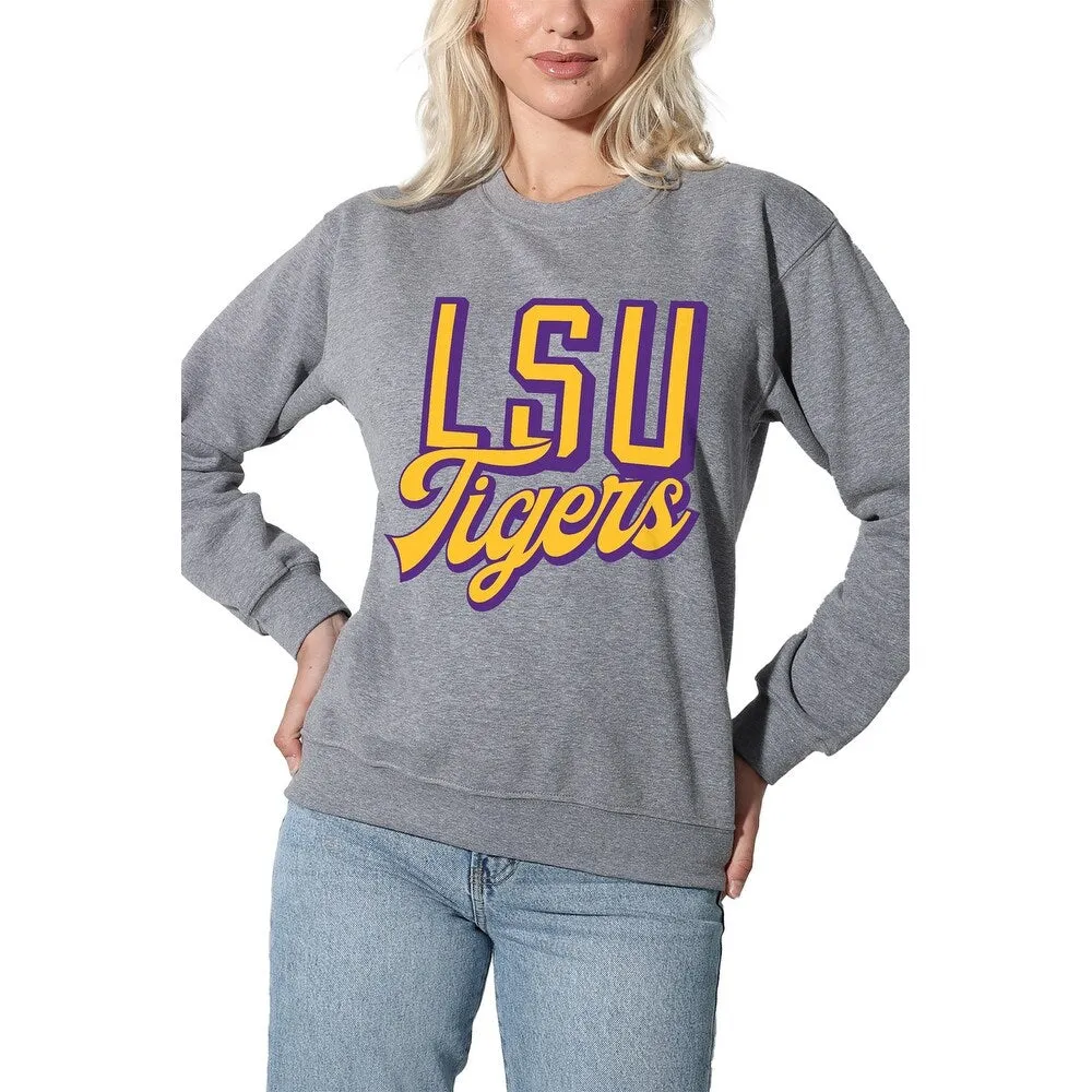 Louisiana State University Classic Script Willow Women's Long Sleeve Fleece Sweatshirt sold by Zulily product image thumbnail 4