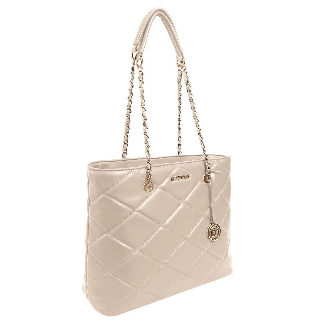 Ellen Tracy Chain Faux Smooth Leather Quilted Tote sold by Zulily product image thumbnail 2
