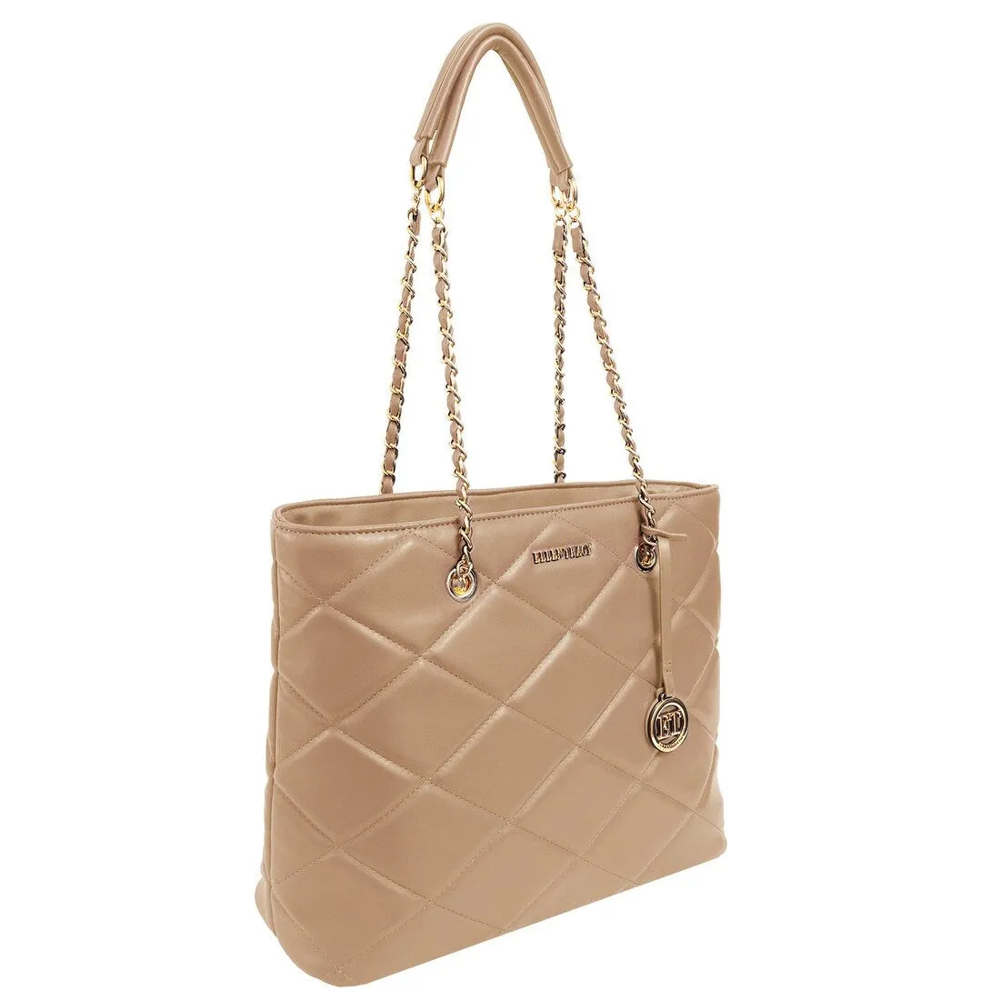 Ellen Tracy Chain Faux Smooth Leather Quilted Tote sold by Zulily product image thumbnail 4