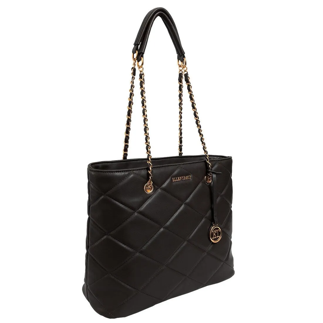 Ellen Tracy Chain Faux Smooth Leather Quilted Tote sold by Zulily
