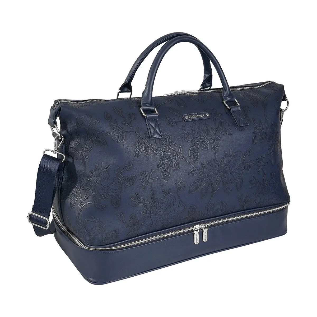 Ellen Tracy Floral Embossed Faux Leathr Duffel sold by Zulily product image thumbnail 2