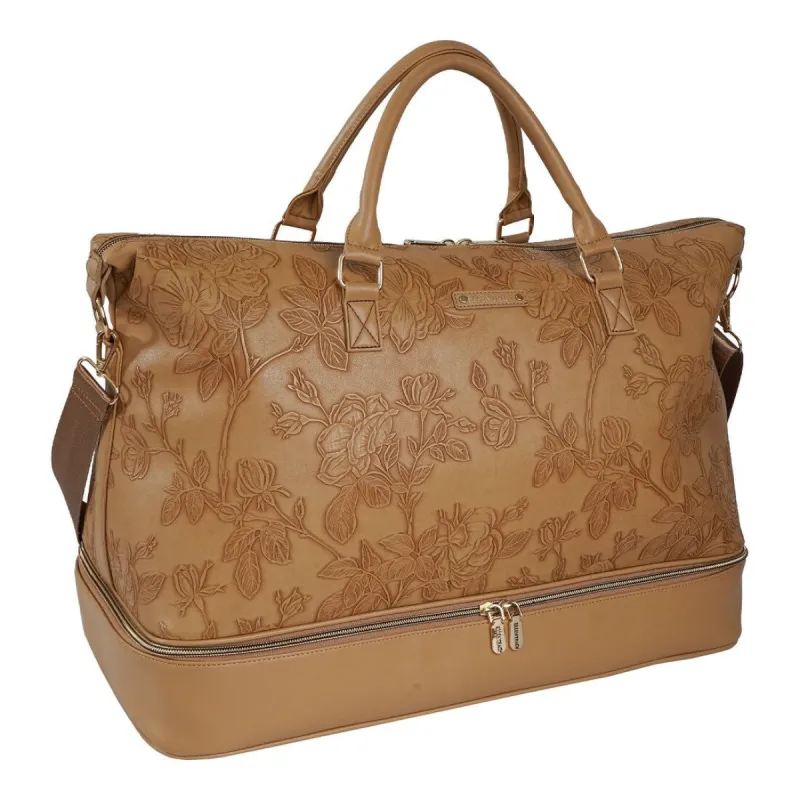 Ellen Tracy Floral Embossed Faux Leathr Duffel sold by Zulily