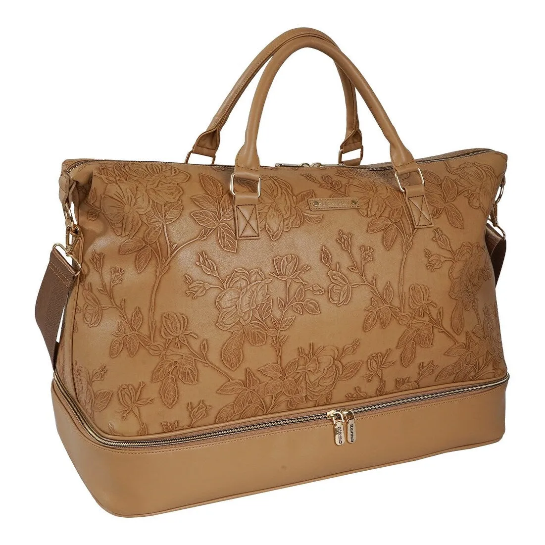 Ellen Tracy Floral Embossed Faux Leathr Duffel sold by Zulily