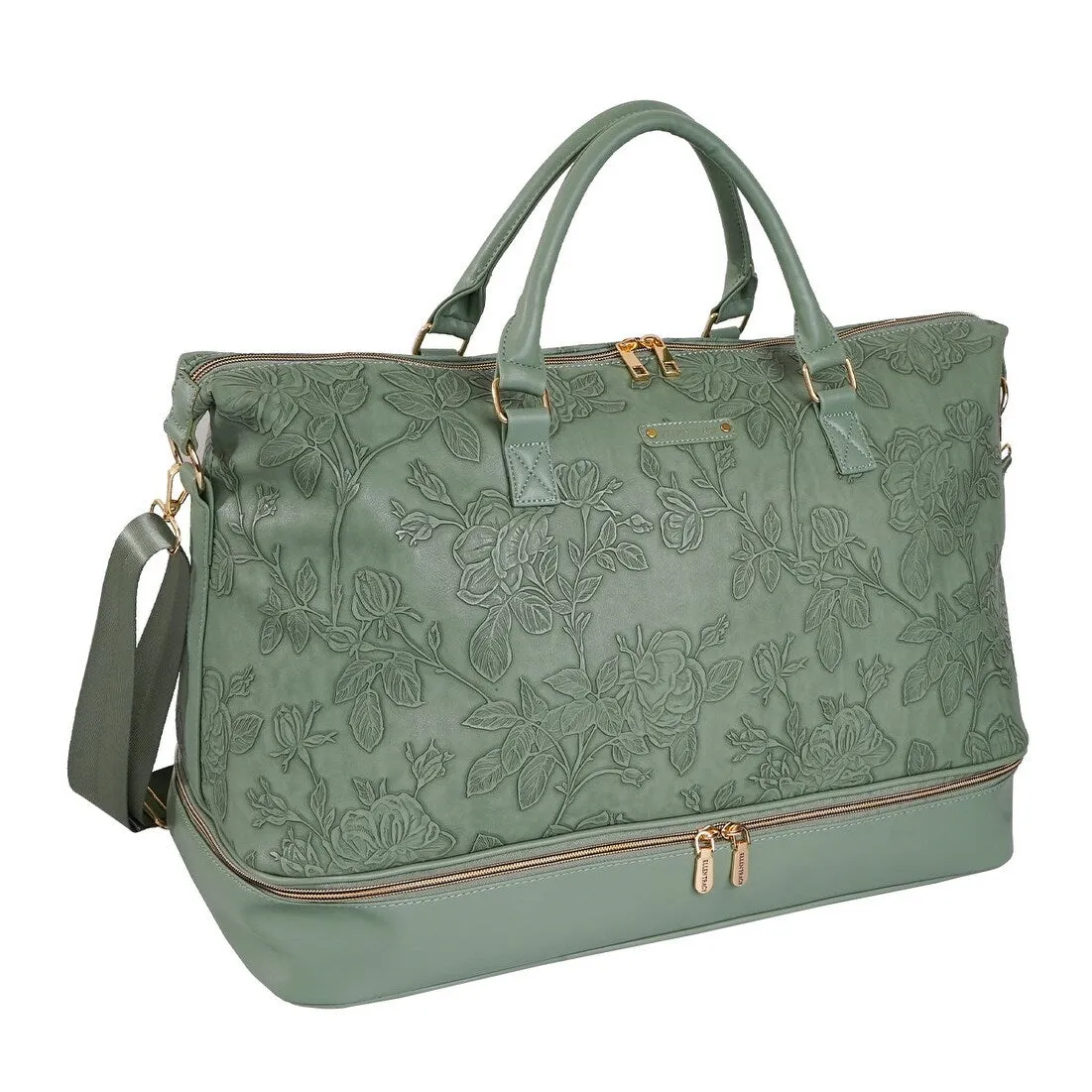 Ellen Tracy Floral Embossed Faux Leathr Duffel sold by Zulily product image thumbnail 3