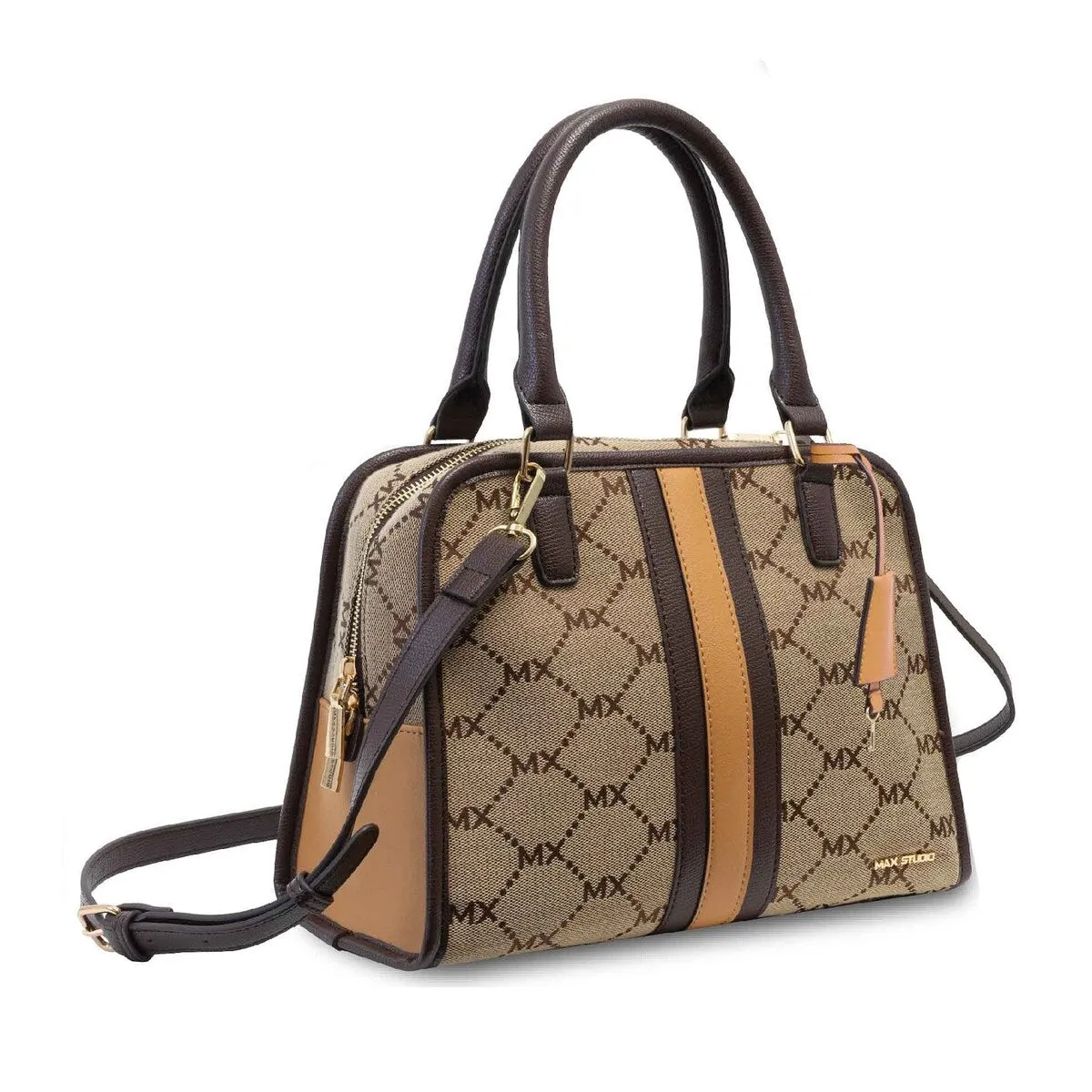 Max Studio Signature Print Jacquard Satchel sold by Zulily
