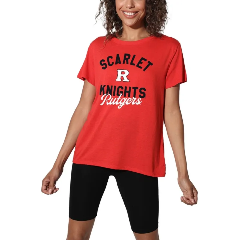 Rutgers University Classic Script Loose Women's Tri-Blend Short Sleeve T-Shirt sold by Zulily