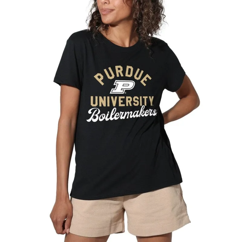 Purdue University Classic Script Loose Women's Tri-Blend Short Sleeve T-Shirt sold by Zulily