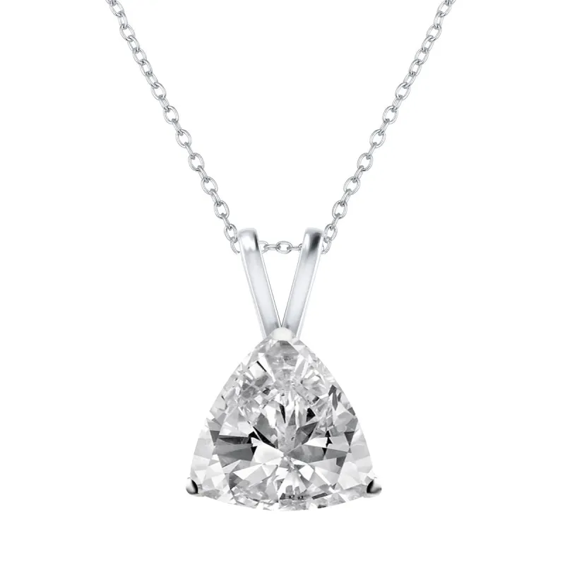 Natural White Topaz Sterling Silver Trillion Pendant Necklace sold by Zulily