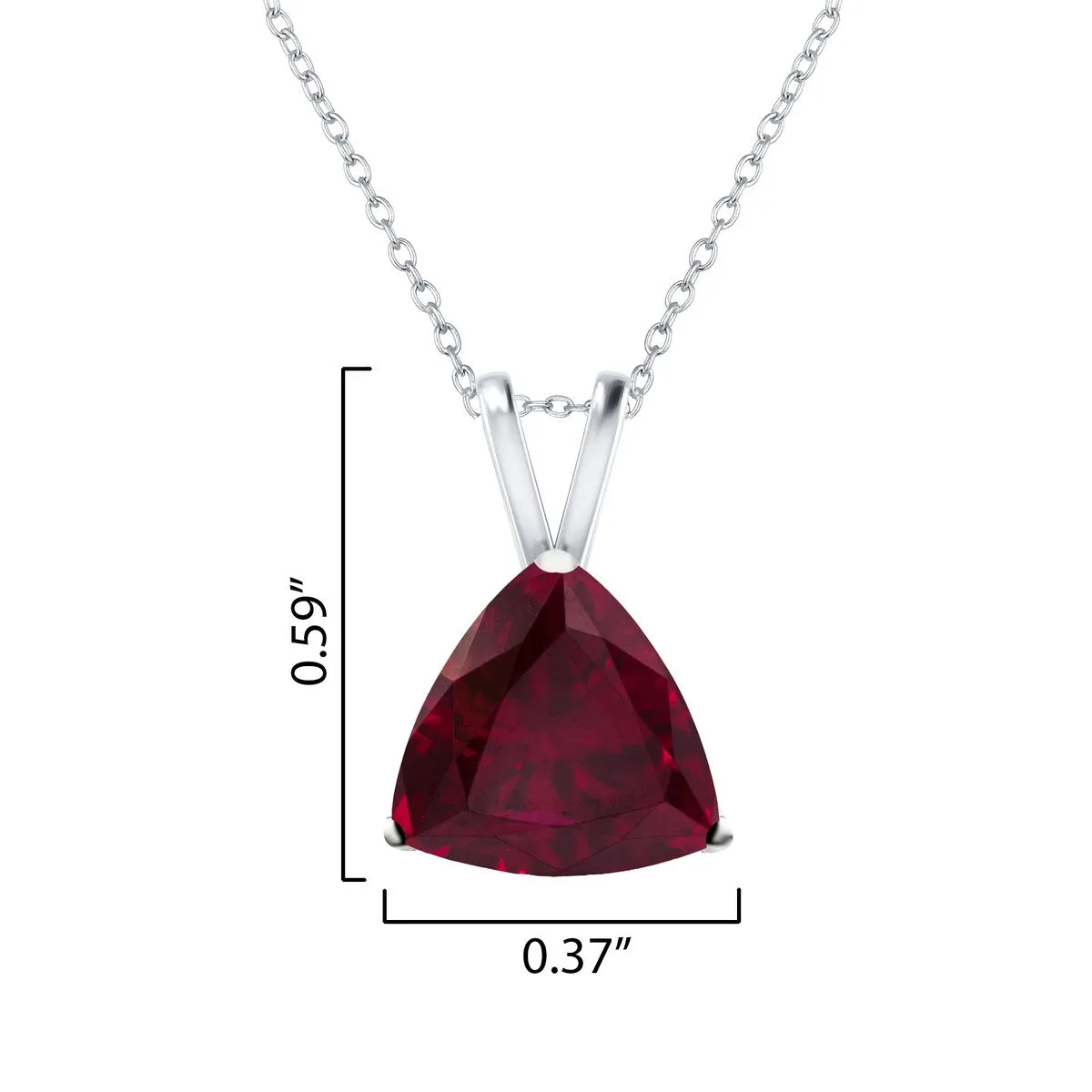 2.50 CT Ruby Sterling Silver Trillion Pendant Necklace sold by Zulily product image thumbnail 2