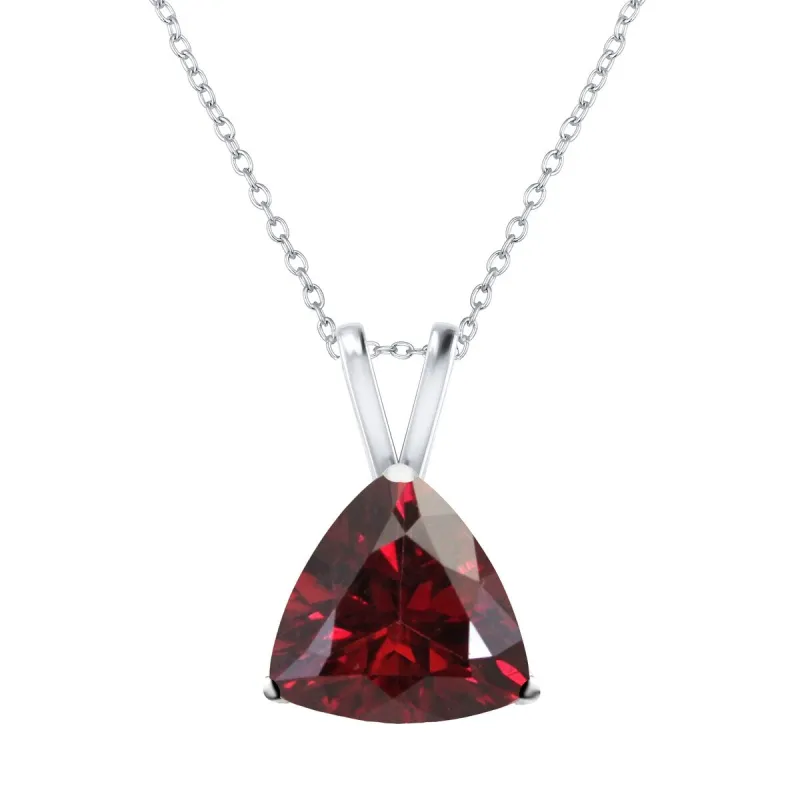 2.0 CT Garnet Sterling Silver Trillion Pendant Necklace sold by Zulily