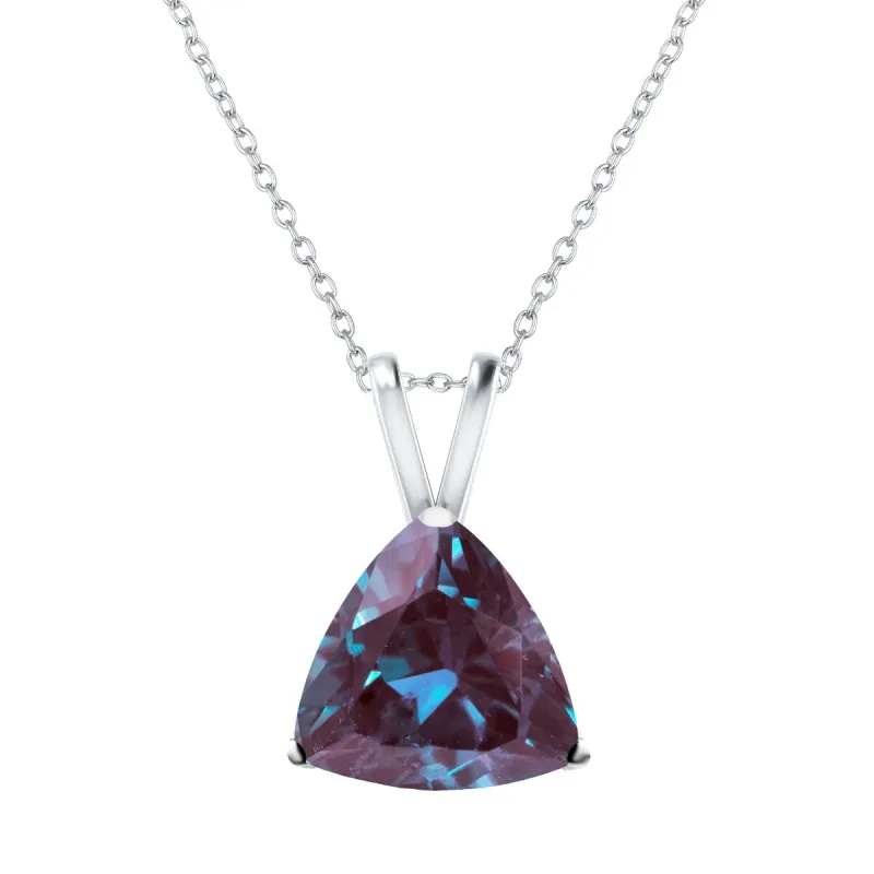 Color Changing Alexandrite Sterling Silver Trillion Pendant Necklace sold by Zulily
