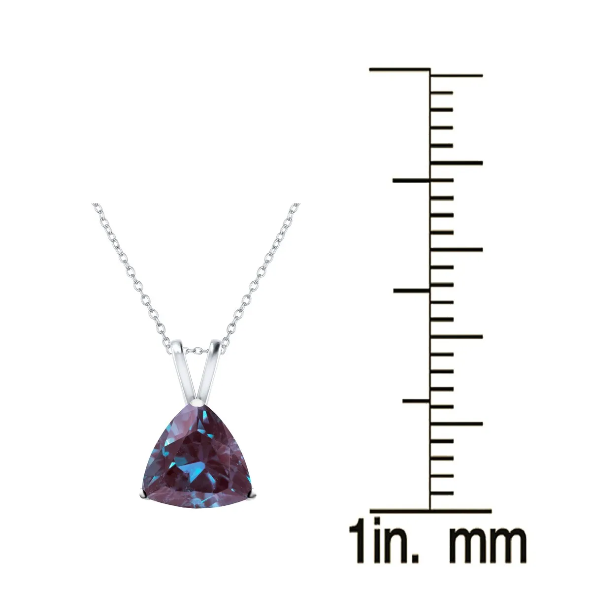 Color Changing Alexandrite Sterling Silver Trillion Pendant Necklace sold by Zulily product image thumbnail 2