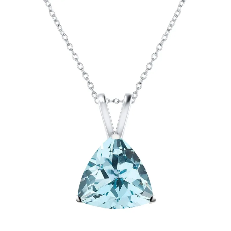 Sky Blue Topaz Sterling Silver Trillion Pendant Necklace sold by Zulily