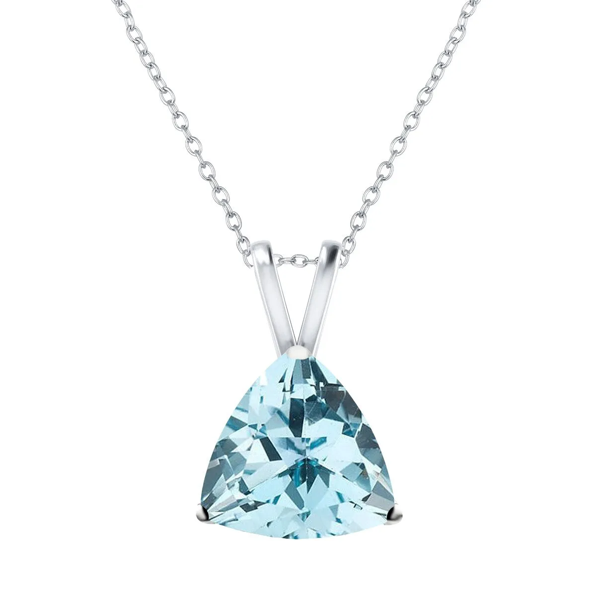 Sky Blue Topaz Sterling Silver Trillion Pendant Necklace sold by Zulily
