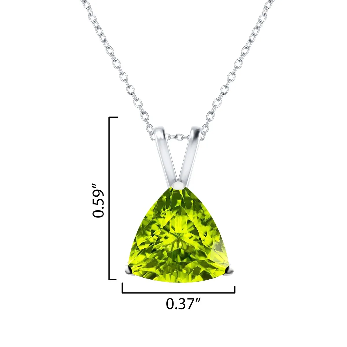 Natural Peridot Sterling Silver Trillion Solitaire Pendant Necklace sold by Zulily product image thumbnail 2