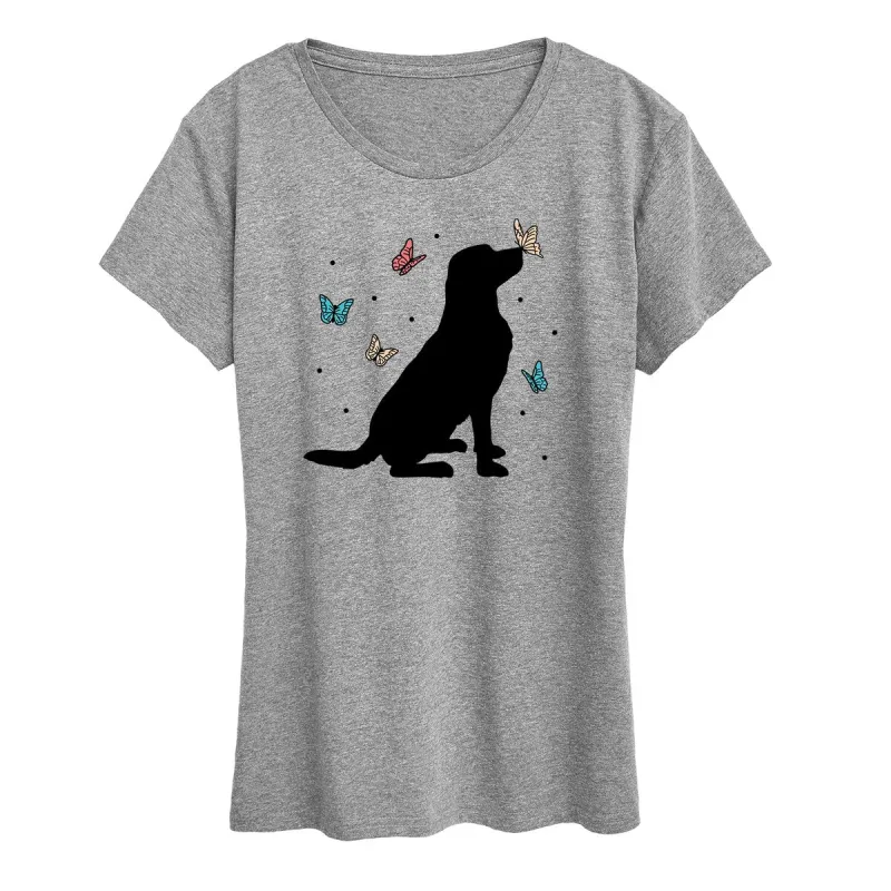 Dog And Butterflies Plus Tee sold by Zulily