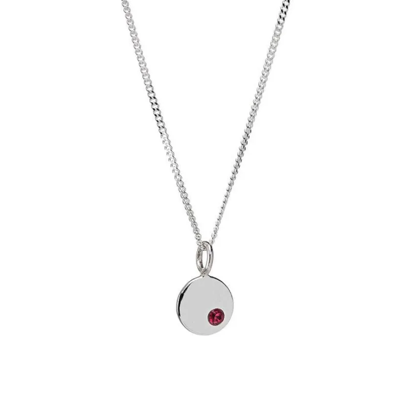 Sterling Silver Birthstone Round Pendant Necklace sold by Zulily