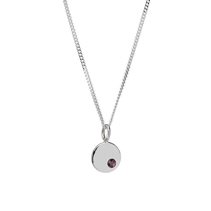 Sterling Silver Birthstone Round Pendant Necklace sold by Zulily product image thumbnail 5