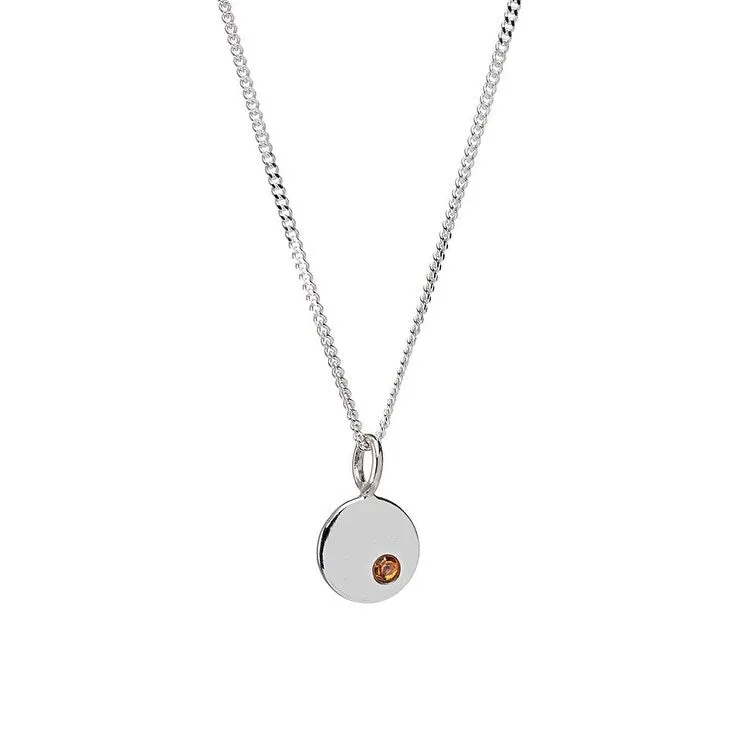 Sterling Silver Birthstone Round Pendant Necklace sold by Zulily product image thumbnail 2