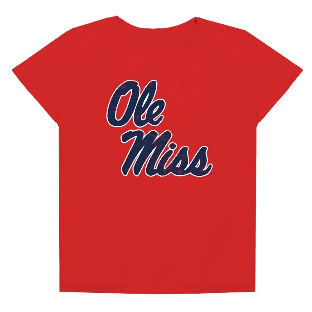University of Mississippi Distressed Primary Logo Women's Loose T Shirt sold by Zulily product image thumbnail 5