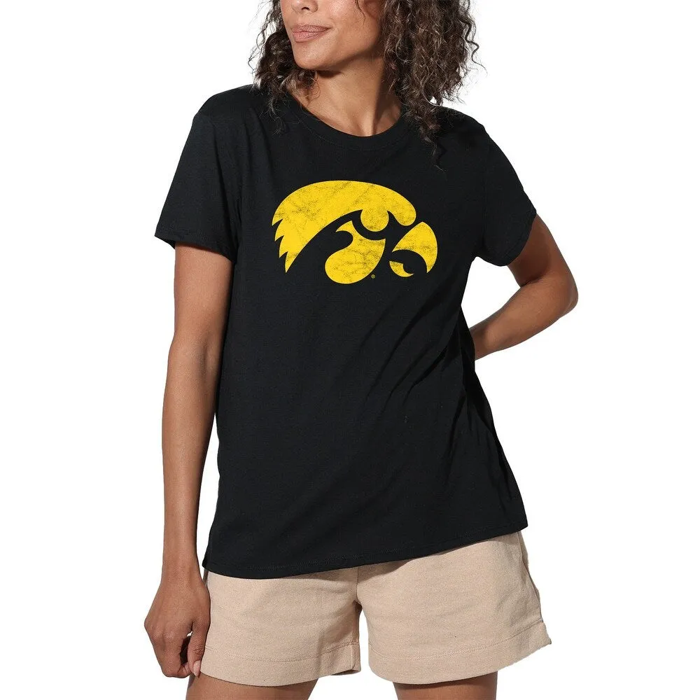University of Iowa Distressed Primary Women's Loose T Shirt sold by Zulily