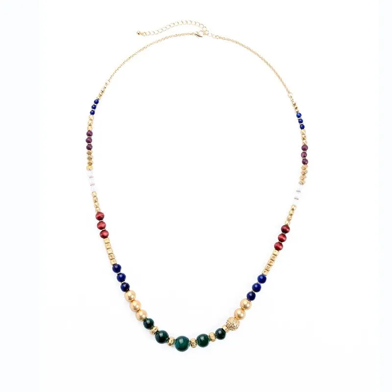 Multi Colored Beaded Necklace - White sold by Zulily