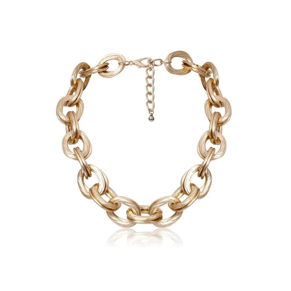 Goldtone Chunky Chain Link Necklace - White sold by Zulily