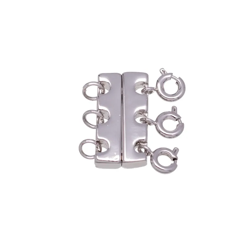 Silvertone Triple Necklace Spacer Clasp - White sold by Zulily