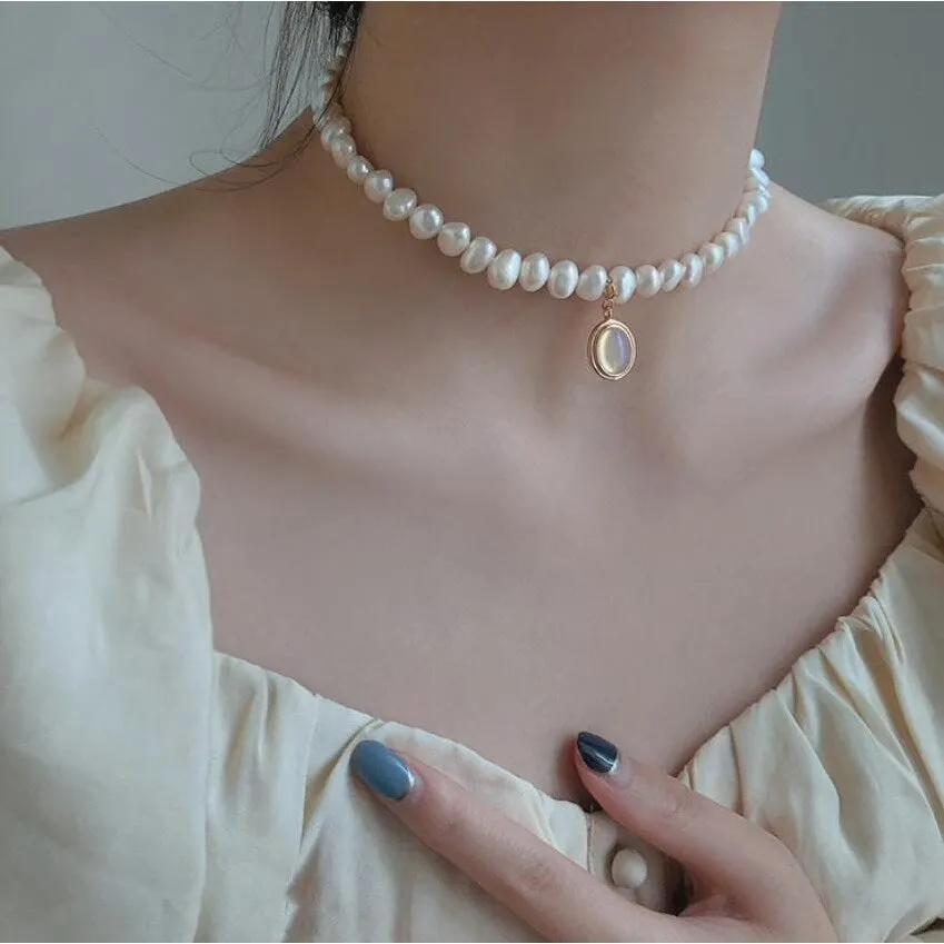 Vintage Freshwater Pearl Choker Necklace - White sold by Zulily