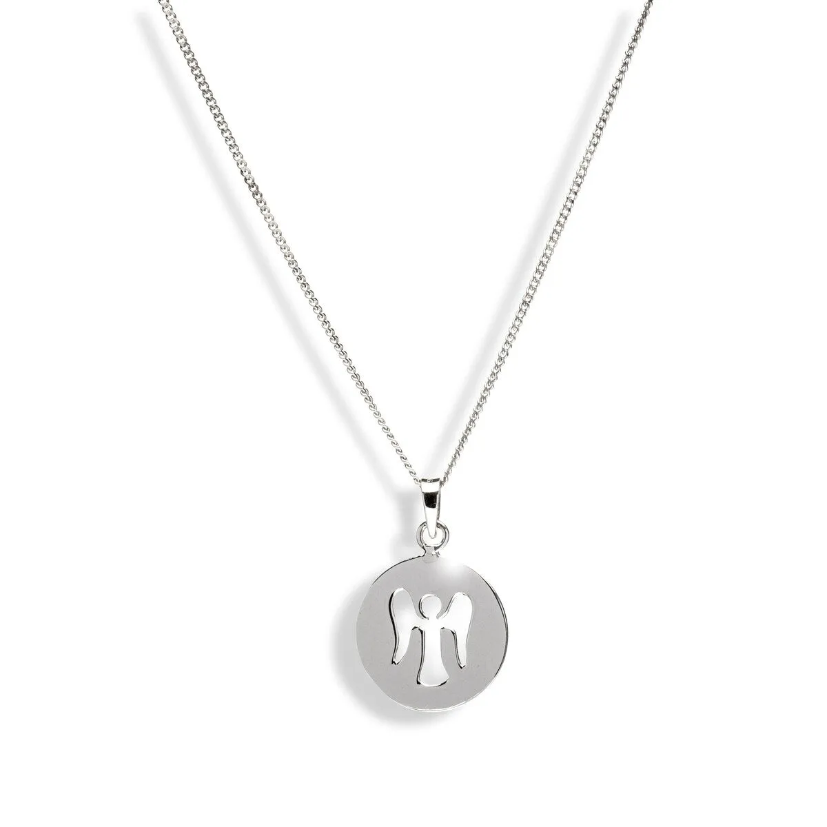 Sterling Silver Cutout Angel Round Pendant - White sold by Zulily product image thumbnail 2