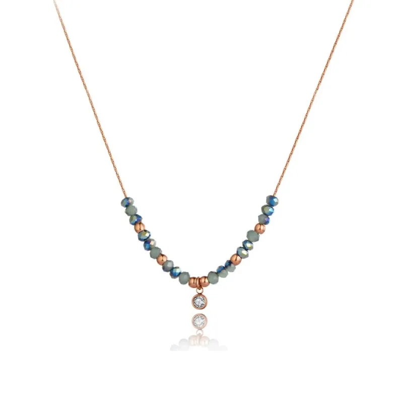 Rose Goldtone Green Cubic Zirconia Solitaire Necklace - White sold by Zulily