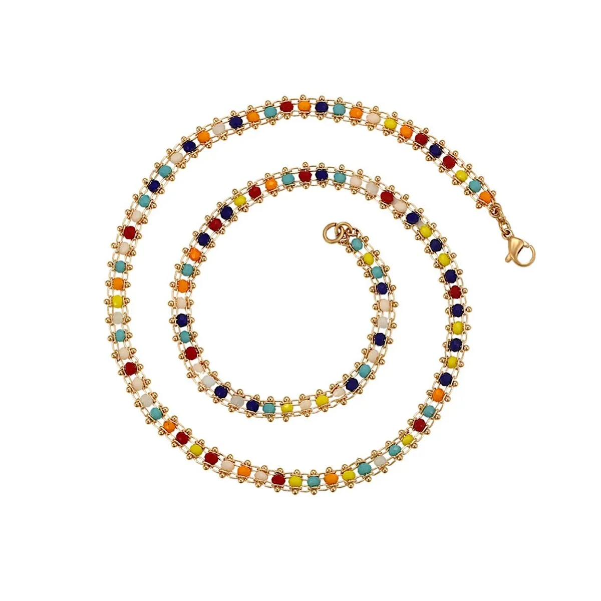 Multi Colored Beaded Necklace - White sold by Zulily