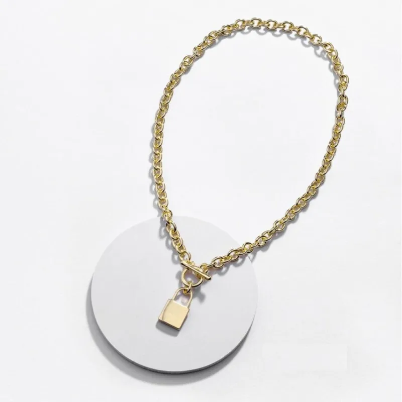 Goldtone Toggled Lock Necklace - White sold by Zulily