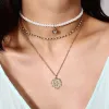 Goldtone Imitation Pearl Heart Cross Layered Necklace - White sold by Zulily