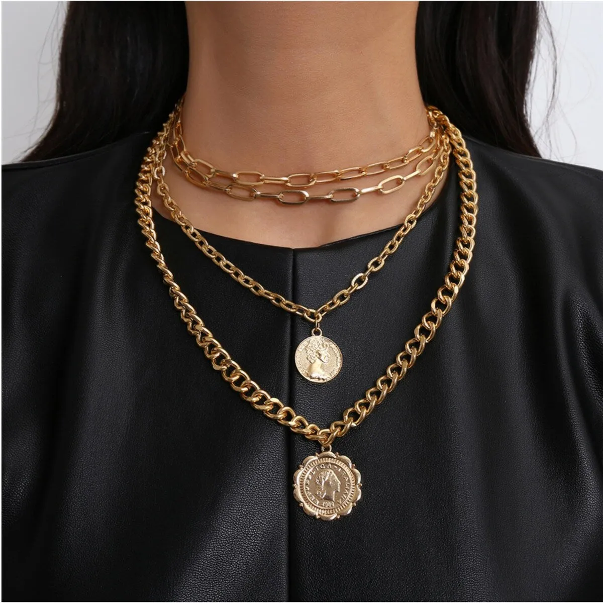 Goldtone Layered Chunky Necklace - White sold by Zulily