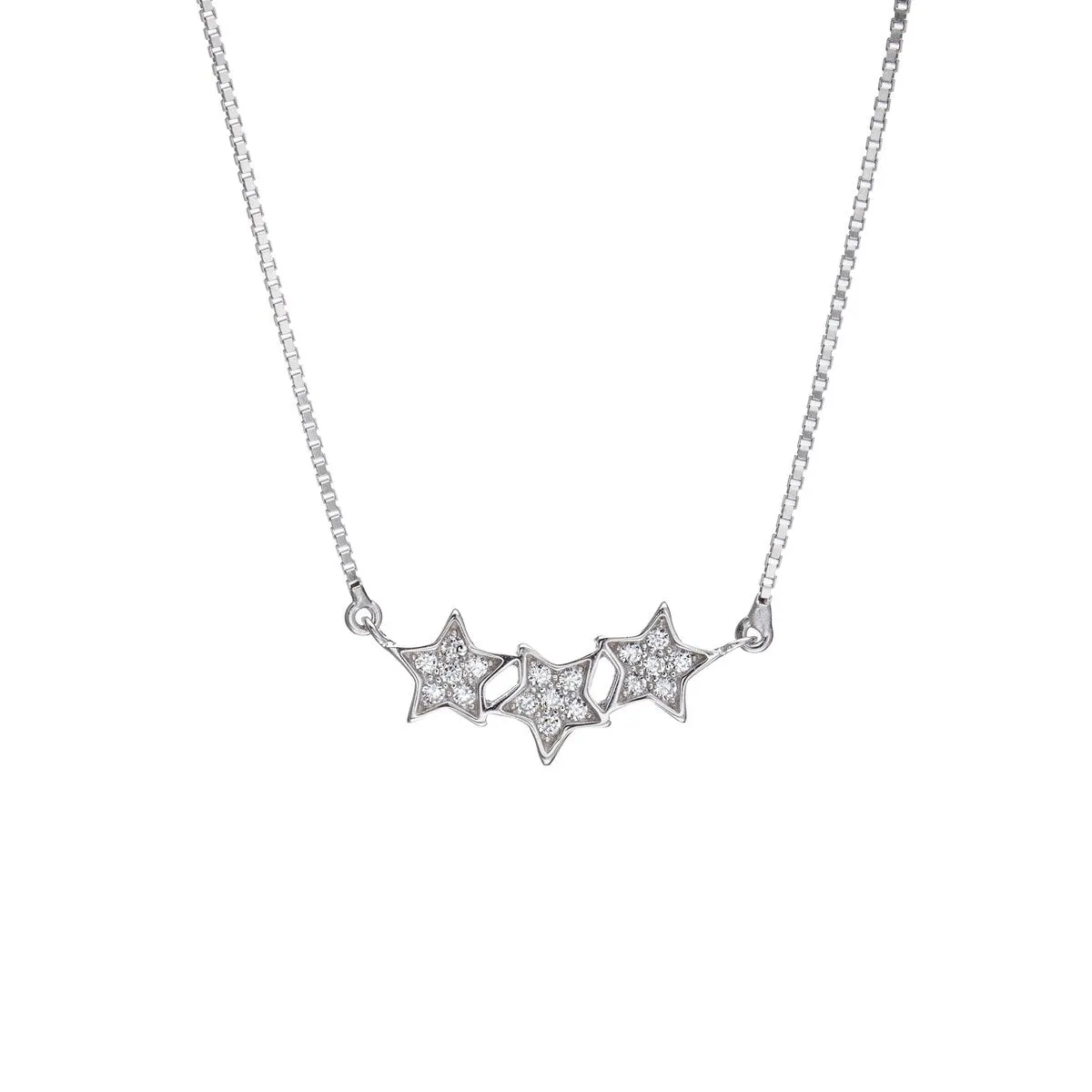 Cubic Zirconia & Sterling Silver Pavé Star Necklace - White sold by Zulily