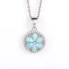 Sky Blue Larimar & Sterling Silver Floral Pendant Necklace - White sold by Zulily