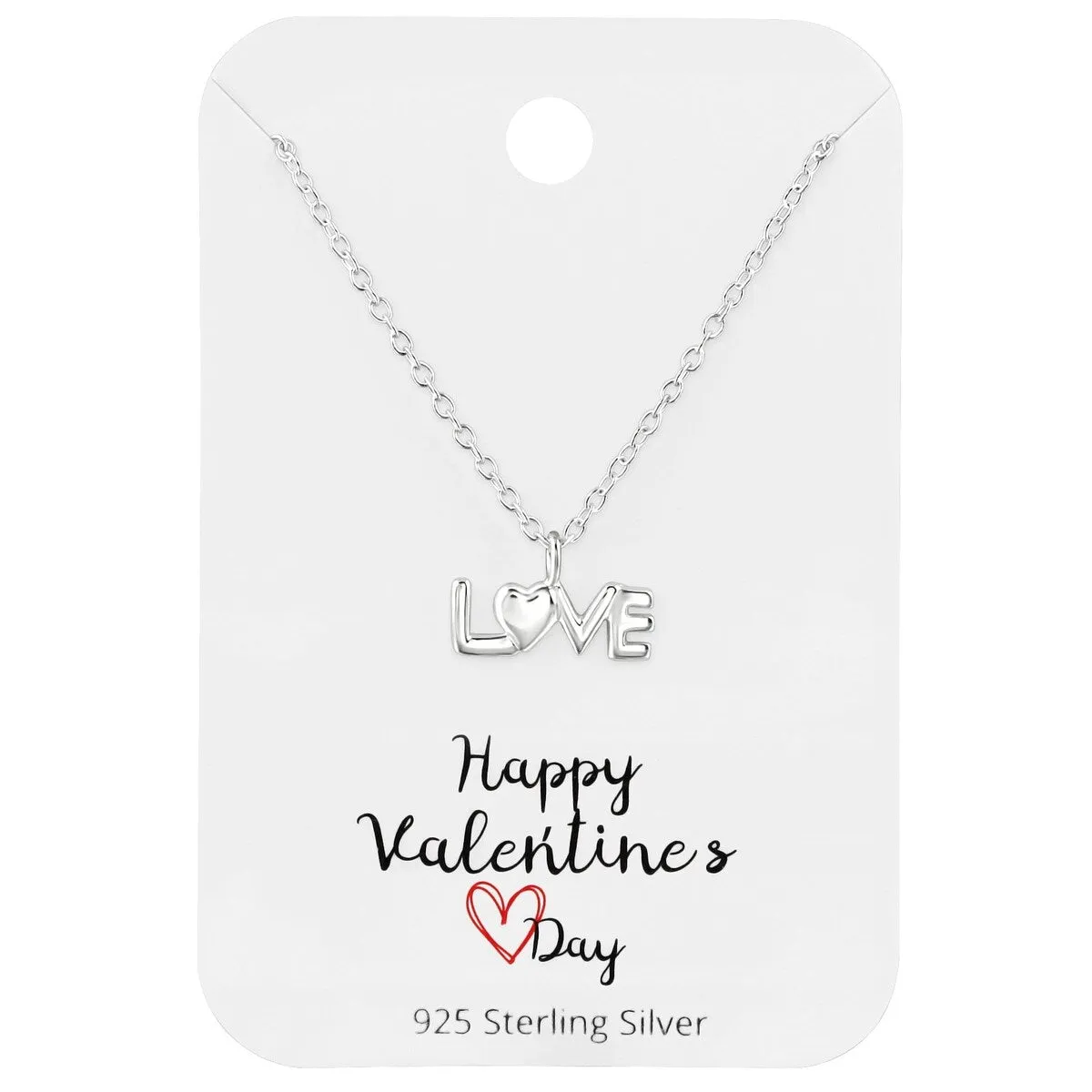 Sterling Silver LOVE with Heart Pendant Necklace - White sold by Zulily
