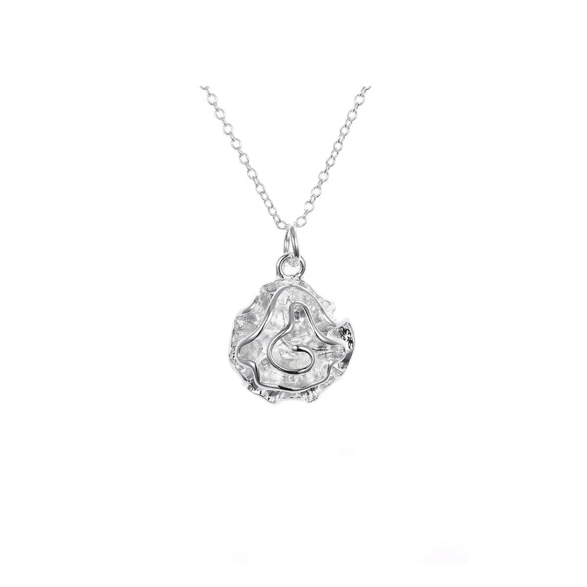 Sterling Silver Abstract Flower Pendant Necklace - White sold by Zulily