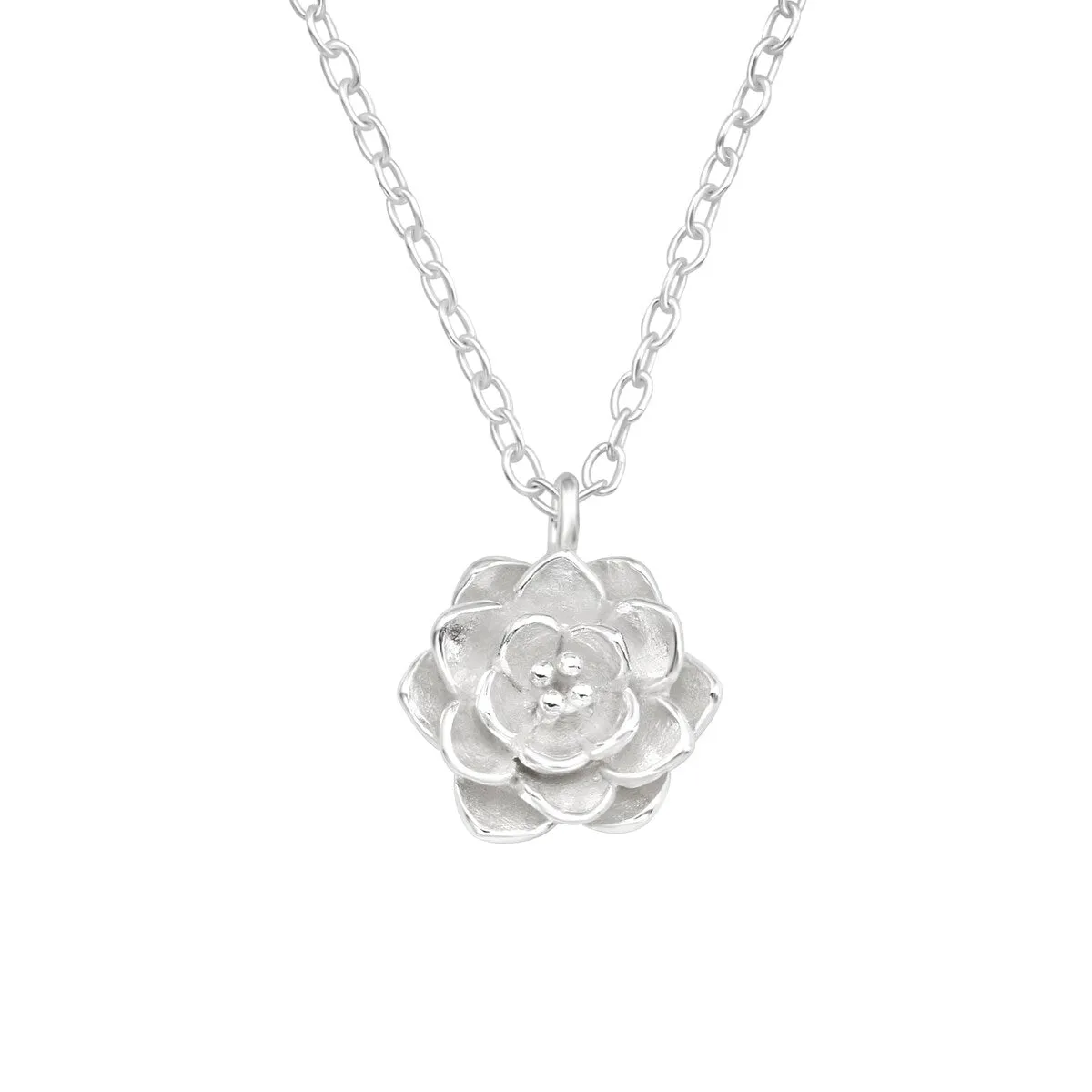 Sterling Silver Flower Pendant Necklace - White sold by Zulily