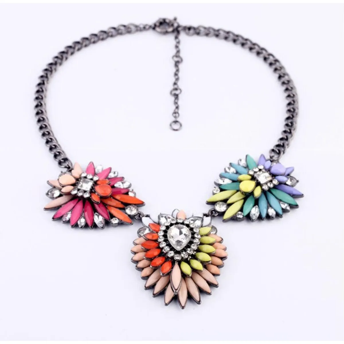 Multi Colored Statement Necklace - White sold by Zulily