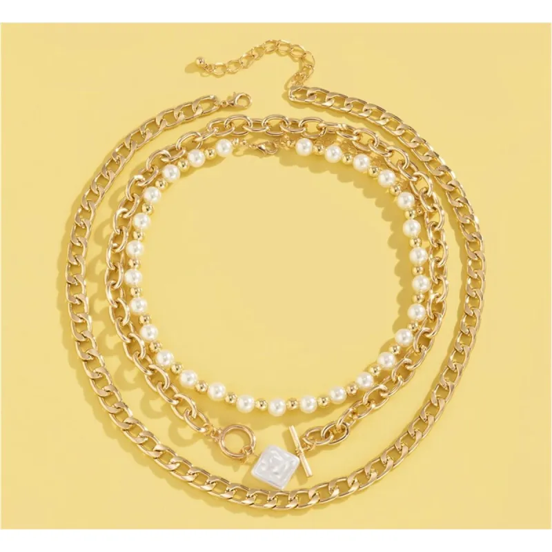 Goldtone Imitation Pearl Layered Necklace - White sold by Zulily
