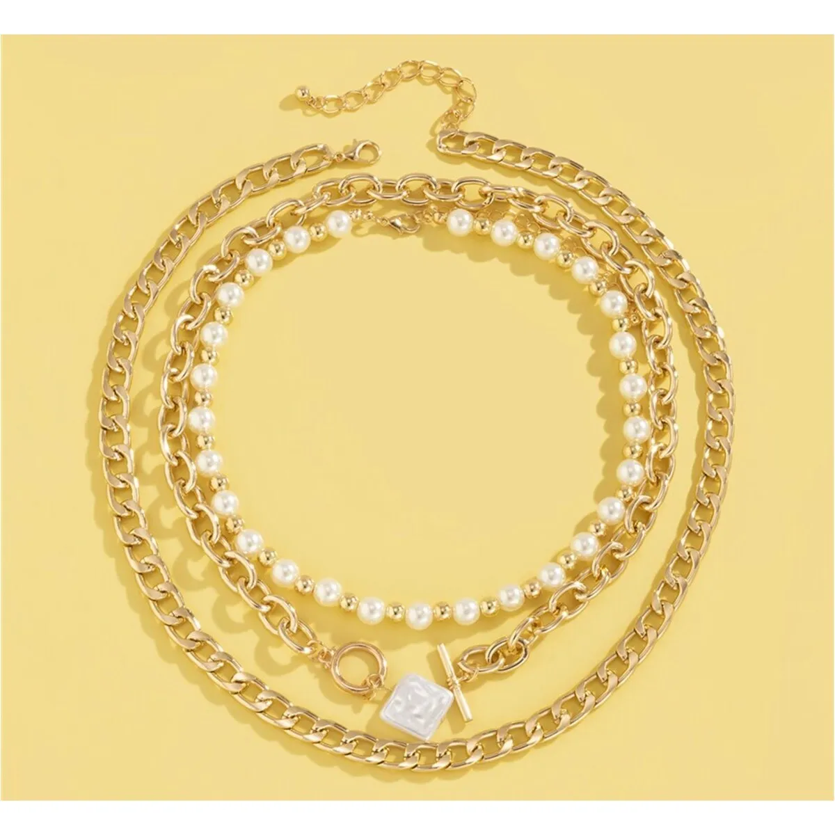 Goldtone Imitation Pearl Layered Necklace - White sold by Zulily