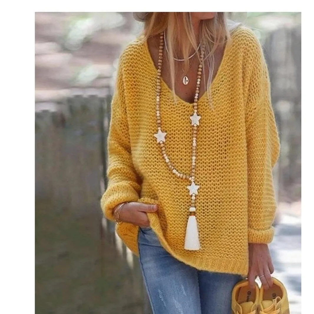 Long White Star Tasseled Wooden Beaded Necklace sold by Zulily