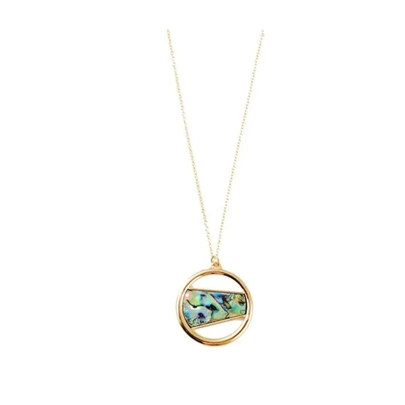 Goldtone Multi Colored Circular Pendant Necklace - White sold by Zulily