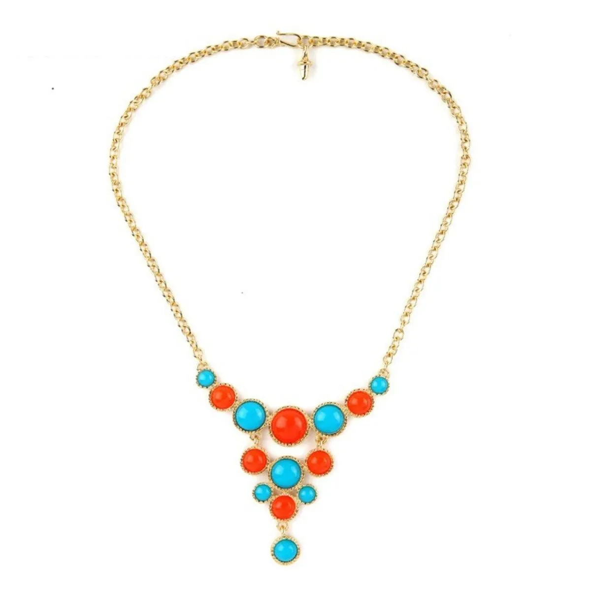 Goldtone Red Blue Necklace - White sold by Zulily