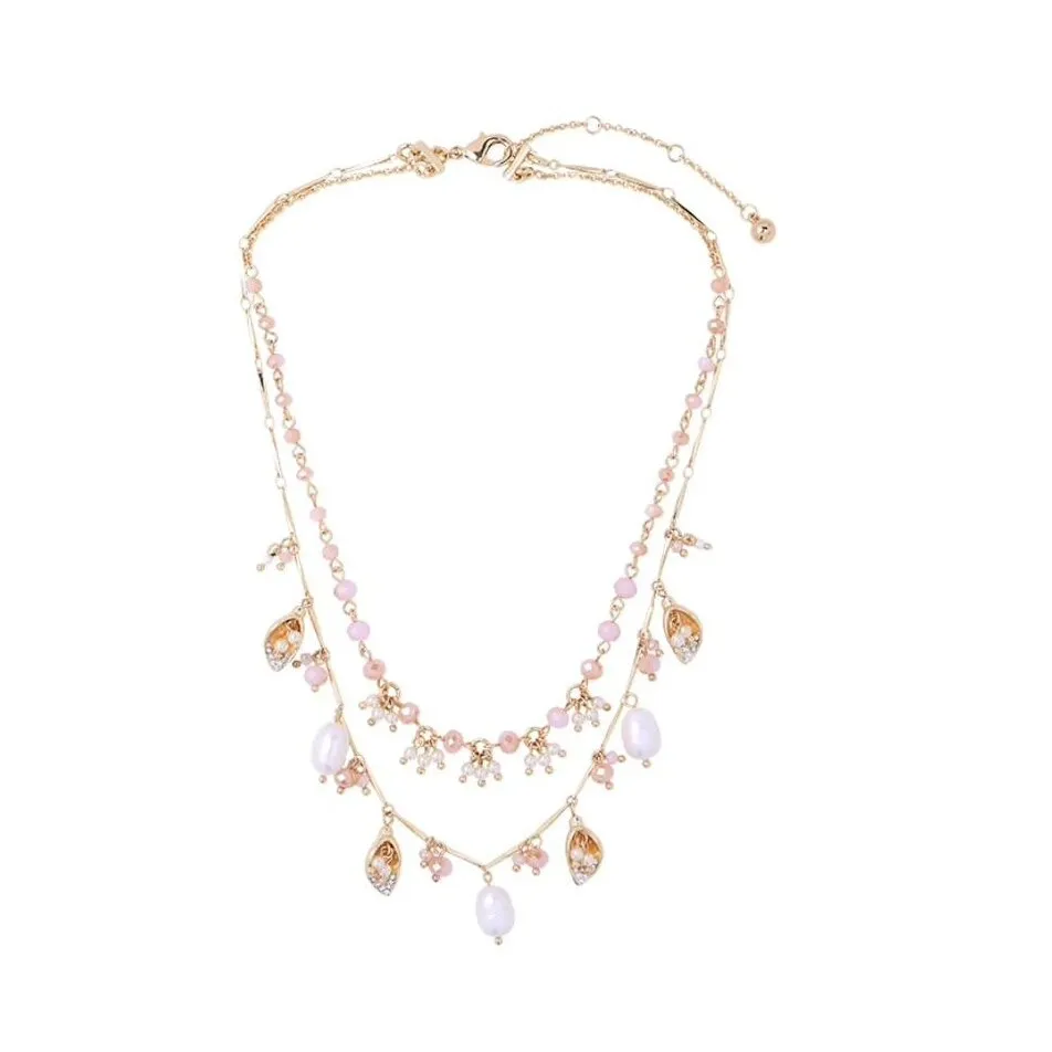 Goldtone & Imitation Pearl Delicate Drops Layered Necklace - White sold by Zulily